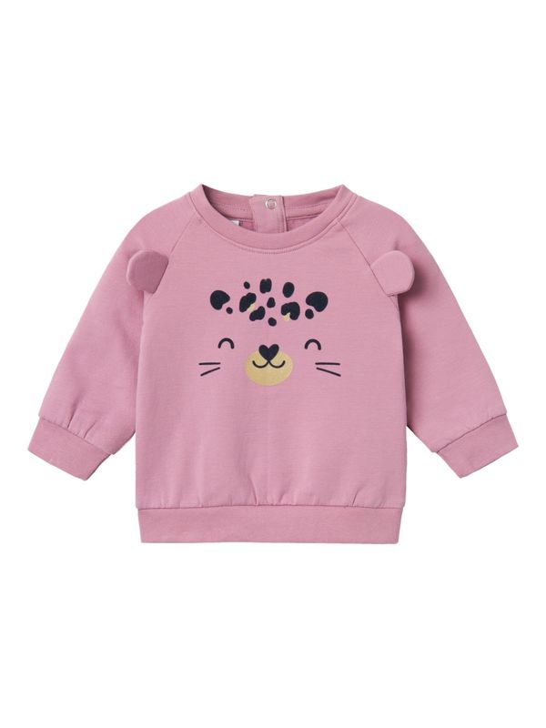 NAME IT NAME IT Sweater majica 'NBFSONIA'  pastelno žuta / sivkasto ljubičasta (mauve) / crna