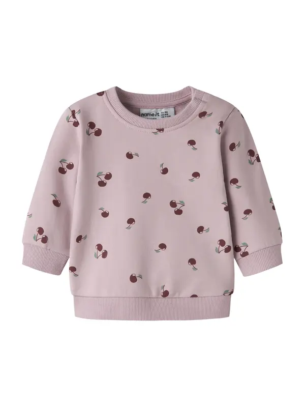 NAME IT NAME IT Sweater majica 'NBFVIMONE'  zelena / ružičasto crvena / bordo