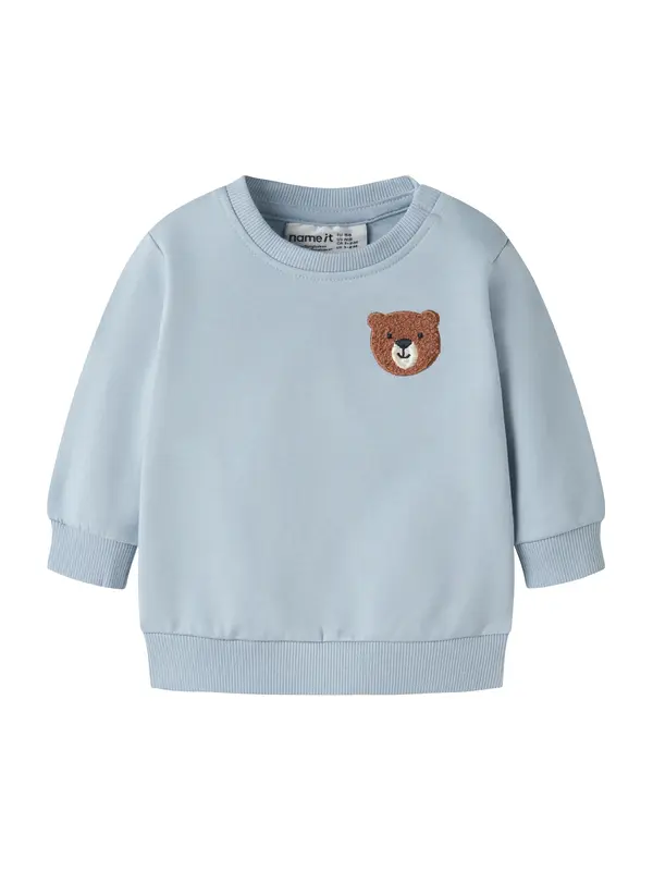 NAME IT NAME IT Sweater majica 'NBMDADDEL'  svijetloplava / konjak / bijela