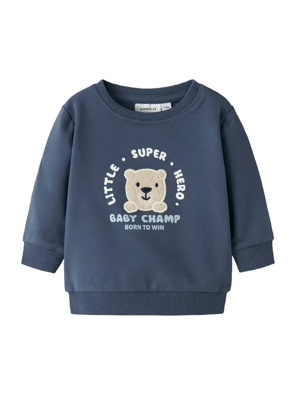 NAME IT NAME IT Sweater majica 'NBMDETROIT'  indigo / svijetložuta / bijela