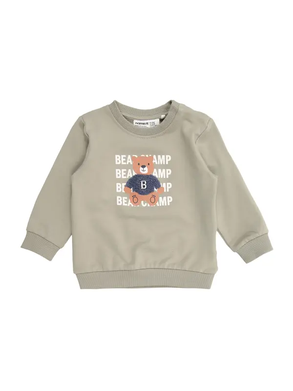 NAME IT NAME IT Sweater majica 'NBMDETROIT'  mornarsko plava / smeđa / bež siva / bijela