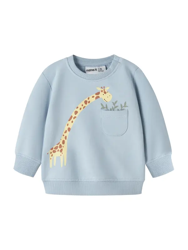 NAME IT NAME IT Sweater majica 'NBMHALL'  pastelno plava / konjak / svijetložuta