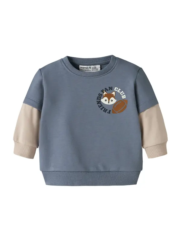 NAME IT NAME IT Sweater majica 'NBMSUMO'  boja pijeska / golublje plava / miks boja