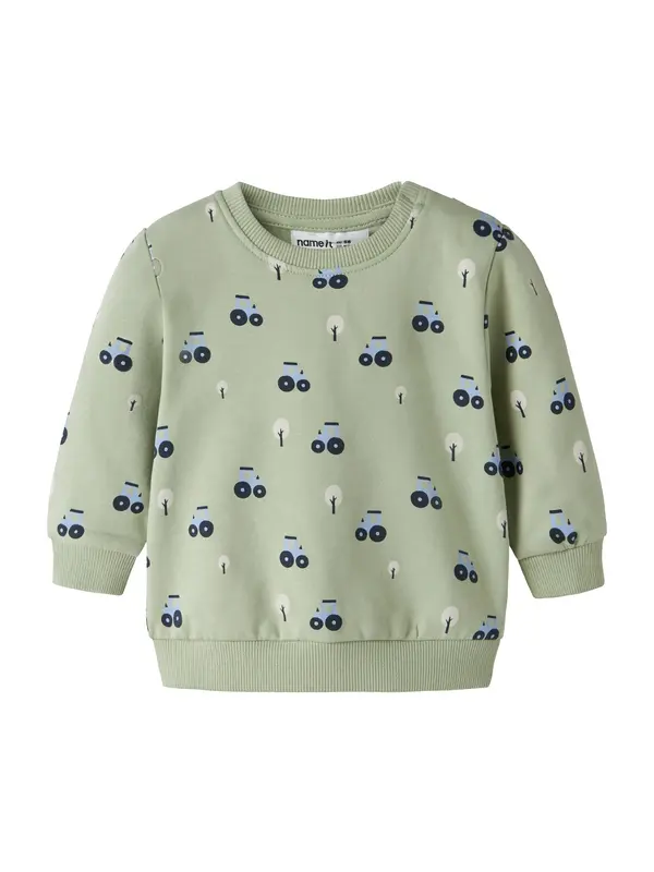 NAME IT NAME IT Sweater majica 'NBMVIMMER'  plava / pastelno zelena / crna