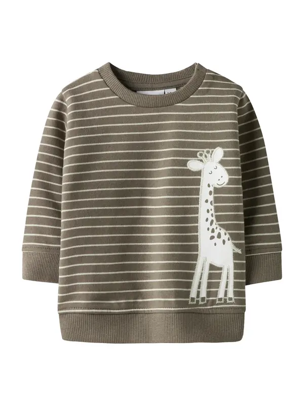 NAME IT NAME IT Sweater majica 'NBNTut'  tamno smeđa / bijela