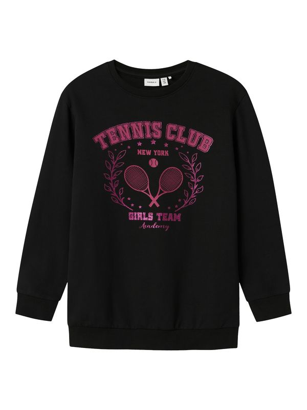NAME IT NAME IT Sweater majica 'NKFBARRIA'  tamno roza / crna