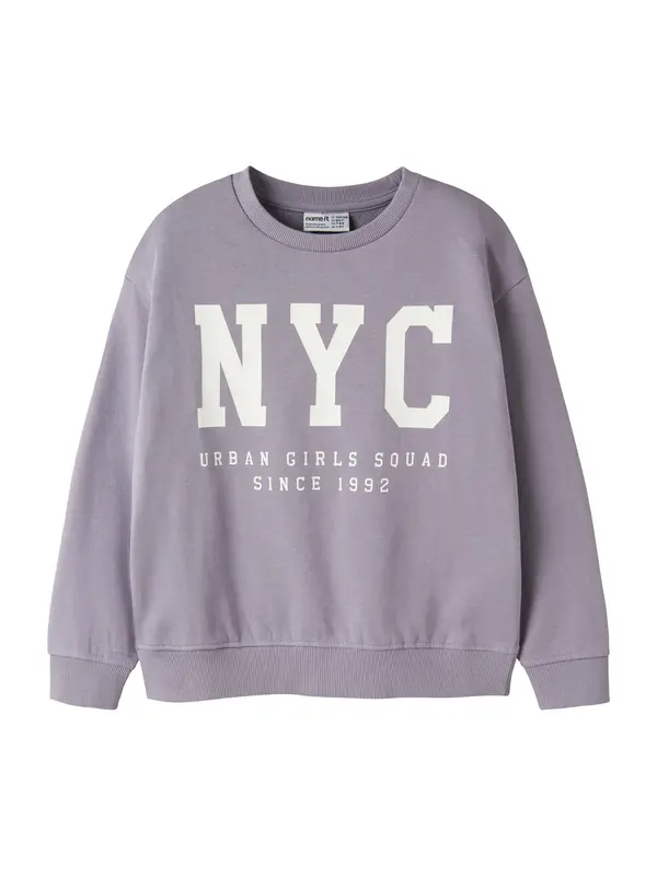 NAME IT NAME IT Sweater majica 'NKFBELISSO'  lavanda / bijela