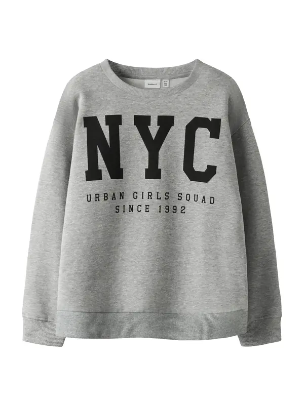 NAME IT NAME IT Sweater majica 'NKFBELISSO'  siva melange / crna
