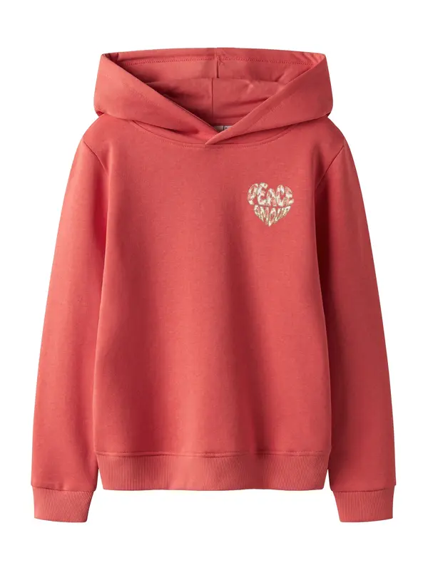 NAME IT NAME IT Sweater majica 'NKFBiana'  zlatna / koraljna / bijela