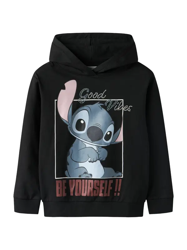 NAME IT NAME IT Sweater majica 'NKFDYS STITCH'  opal / pastelno roza / pastelno crvena / crna