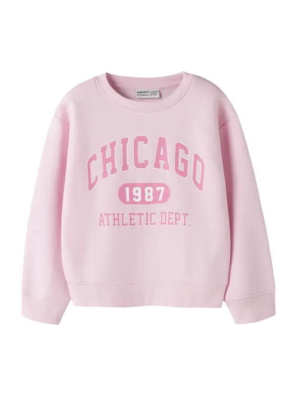 NAME IT NAME IT Sweater majica 'NKFFABIA'  roza / svijetloroza / bijela