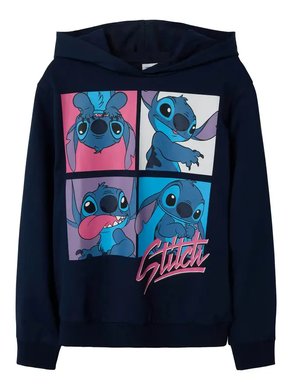 NAME IT NAME IT Sweater majica 'NKFInga Stitch'  plava / morsko plava / roza / bijela