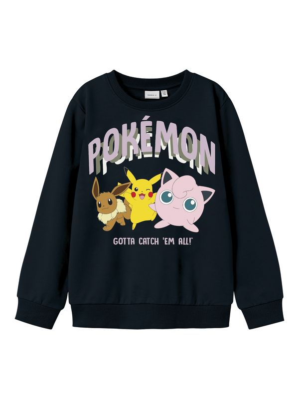 NAME IT NAME IT Sweater majica 'NKFJIMA POKEMON'  smeđa / žuta / roza / crna