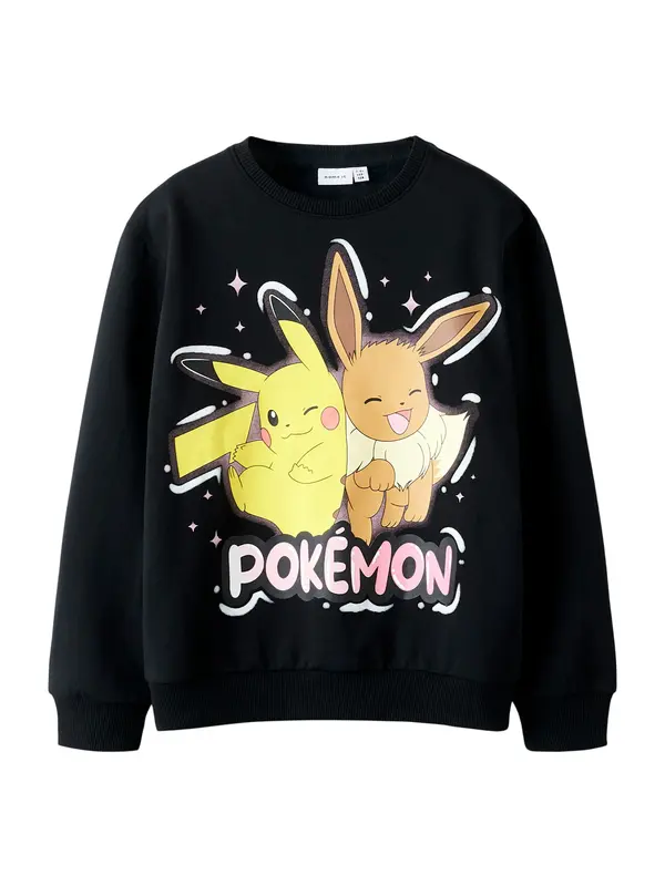 NAME IT NAME IT Sweater majica 'NKFJYD POKEMON'  boja devine dlake (camel) / žuta / roza / crna