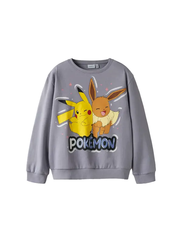 NAME IT NAME IT Sweater majica 'NKFJYD POKEMON'  karamela / žuta / sivkasto ljubičasta (mauve) / crna