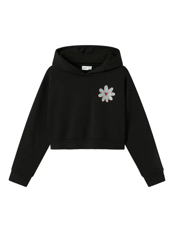 NAME IT NAME IT Sweater majica 'NKFKory'  svijetloroza / crna / srebro / bijela