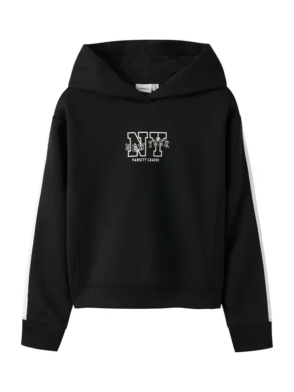NAME IT NAME IT Sweater majica 'NKFNapes'  crna / bijela