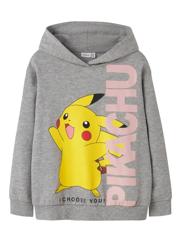 NAME IT NAME IT Sweater majica 'NKFNISARA POKEMON'  žuta / siva melange / puder roza / crna