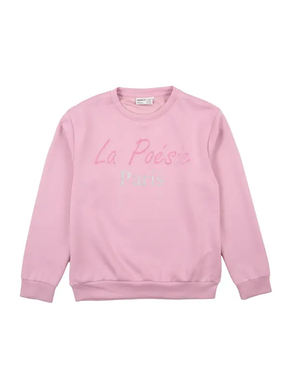 NAME IT NAME IT Sweater majica 'NKFRALINE'  ljubičasta / svijetloroza / srebro