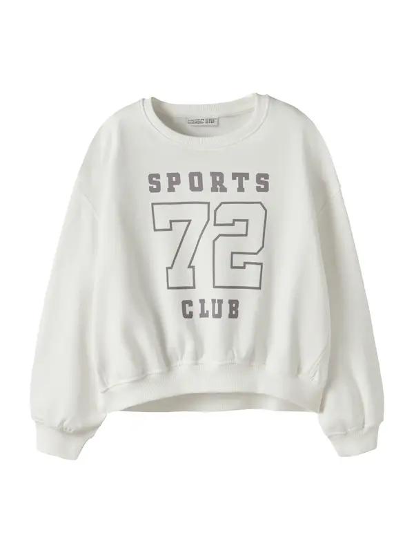 NAME IT NAME IT Sweater majica 'NKFTAYA'  svijetlosiva / bijela