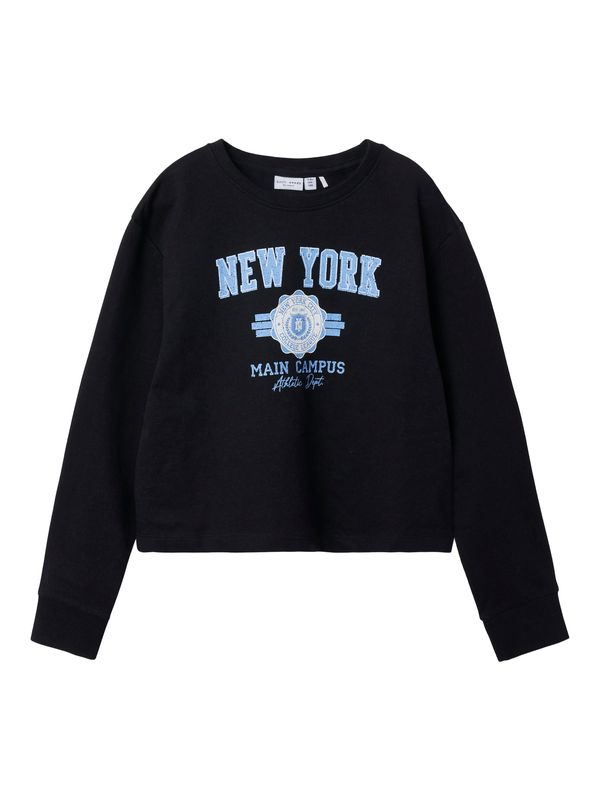 NAME IT NAME IT Sweater majica 'NKFVANITA'  nebesko plava / crna / prljavo bijela