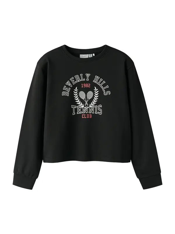 NAME IT NAME IT Sweater majica 'NKFVANITA'  svijetlocrvena / crna / bijela