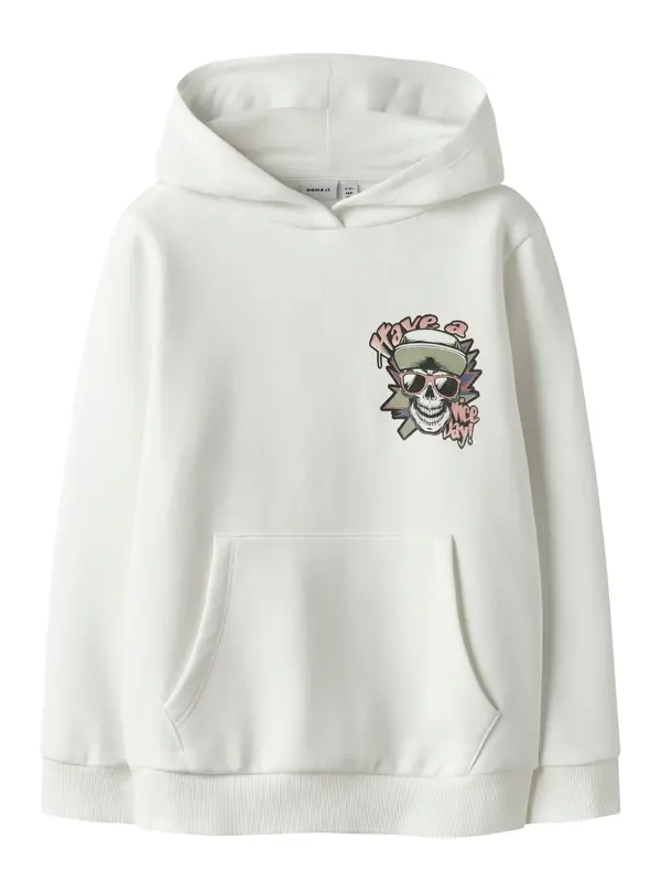 NAME IT NAME IT Sweater majica 'NKMBastian'  plava / pastelno narančasta / crna / bijela