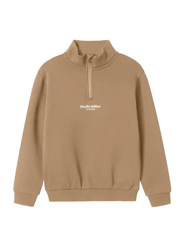 NAME IT NAME IT Sweater majica 'NKMBrody'  boja devine dlake (camel) / bijela