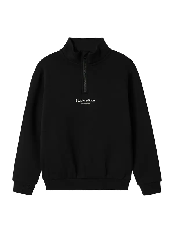NAME IT NAME IT Sweater majica 'NKMBrody'  crna / bijela