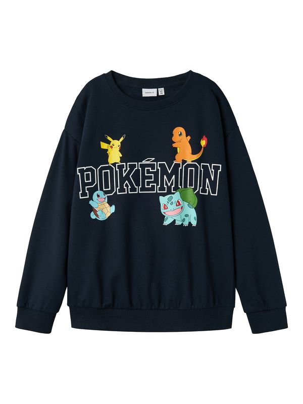 NAME IT NAME IT Sweater majica 'NKMDAY POKEMON'  svijetloplava / tamno plava / narančasta / bijela