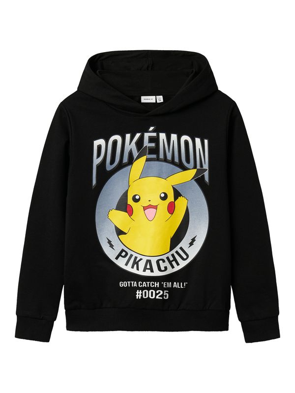 NAME IT NAME IT Sweater majica 'NKMDU POKEMON'  žuta / crvena / crna / bijela