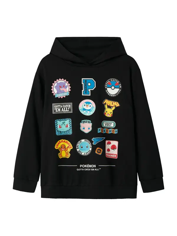 NAME IT NAME IT Sweater majica 'NKMJimm Pokemon'  azur / žuta / crvena / crna