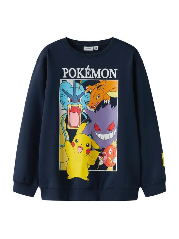 NAME IT NAME IT Sweater majica 'NKMJobi Pokemon'  plava / mornarsko plava / ljubičasta / narančasta