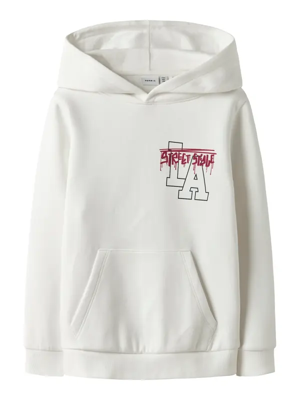 NAME IT NAME IT Sweater majica 'NKMKILIAN'  crvena / crna / bijela