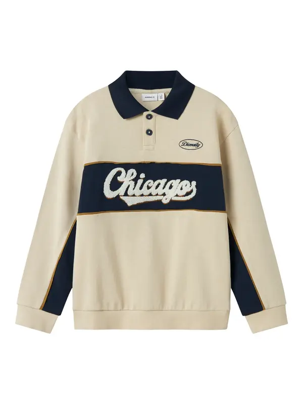NAME IT NAME IT Sweater majica 'NKMLUCAN'  tamno bež / crna / bijela