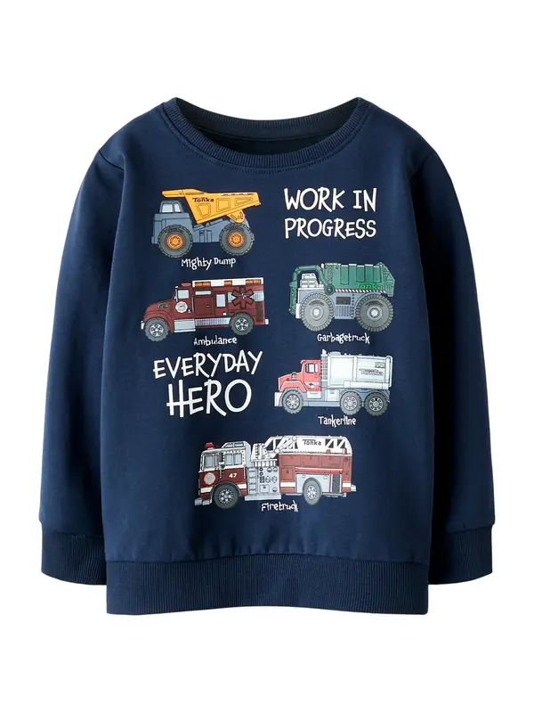 NAME IT NAME IT Sweater majica 'NKMMorson Tonka'  mornarsko plava / žuta / siva / bijela