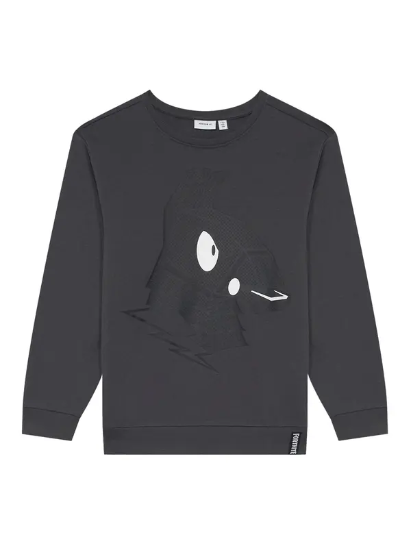 NAME IT NAME IT Sweater majica 'NKMSKALL FORTNITE'  antracit siva / bijela