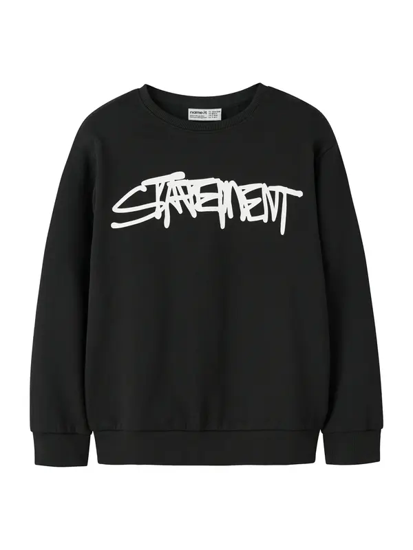 NAME IT NAME IT Sweater majica 'NKMTERO'  crna / bijela