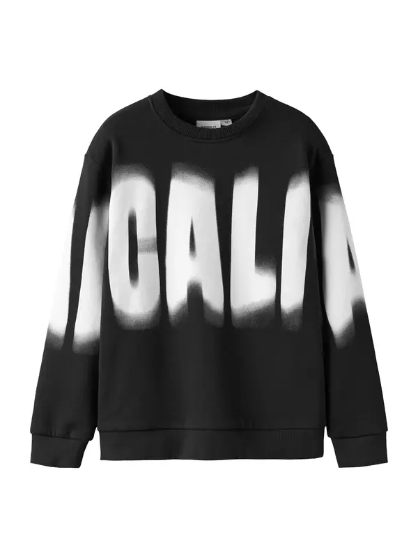 NAME IT NAME IT Sweater majica 'NKMTroy'  crna / bijela
