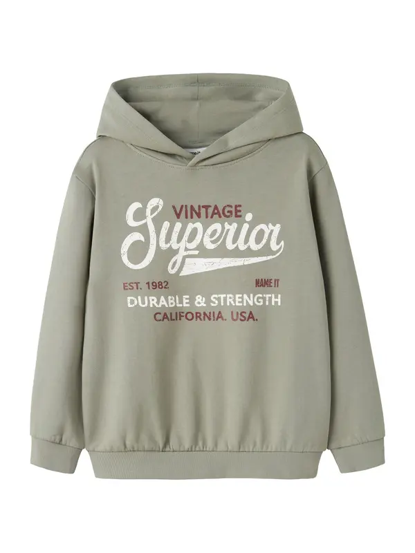 NAME IT NAME IT Sweater majica 'NKMVIANTON'  bež siva / karmin crvena / bijela