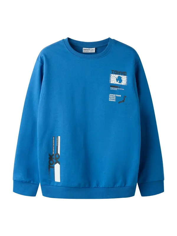 NAME IT NAME IT Sweater majica 'NKMVildar'  mornarsko plava / crna / bijela