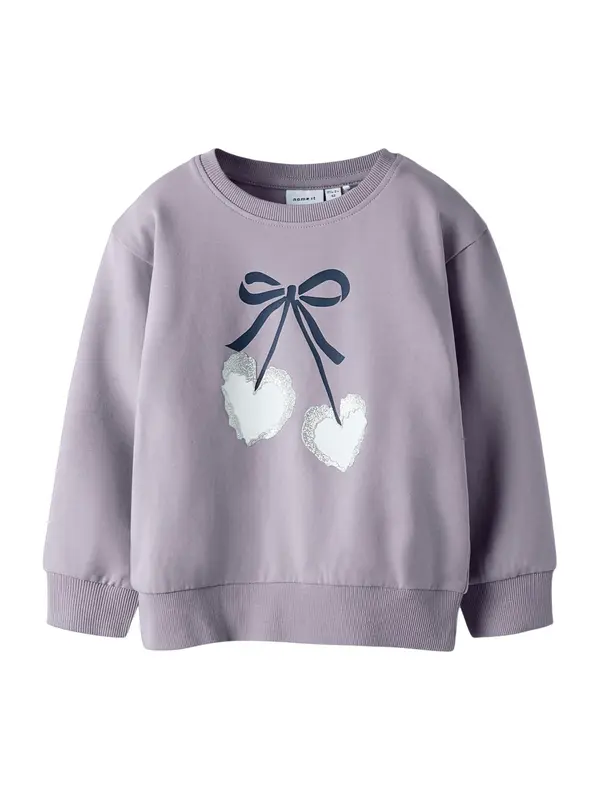 NAME IT NAME IT Sweater majica 'NMFBASALT'  morsko plava / lavanda / srebro / bijela