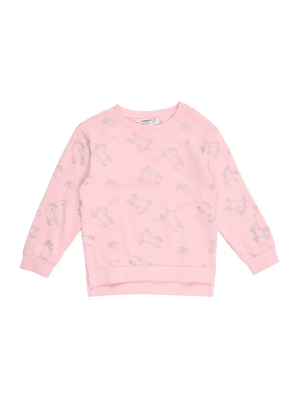 NAME IT NAME IT Sweater majica 'NMFBIRKY'  roza / srebro