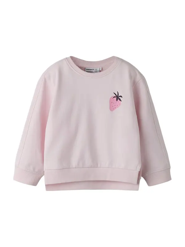 NAME IT NAME IT Sweater majica 'NMFBissine'  roza / svijetloroza / crna