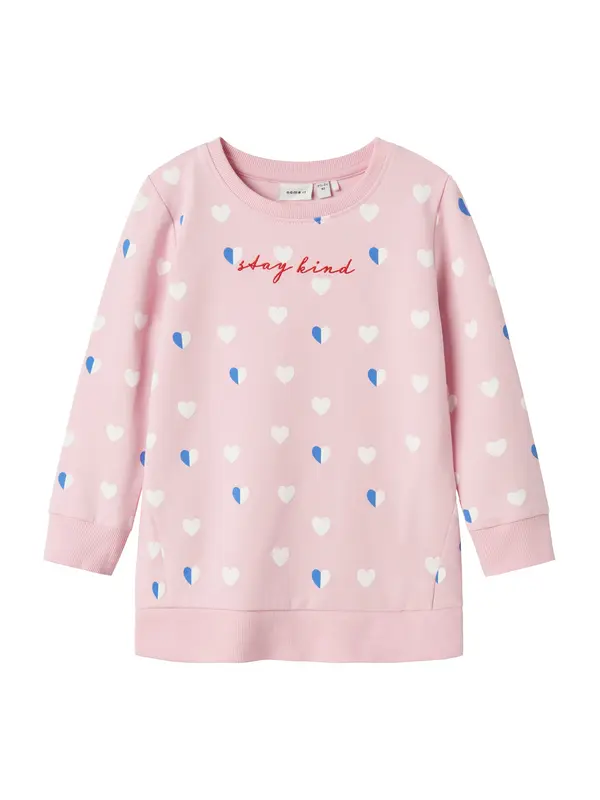 NAME IT NAME IT Sweater majica 'NMFLIA'  plava / roza / crvena / bijela