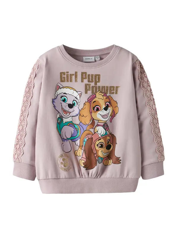 NAME IT NAME IT Sweater majica 'NMFNABA PAW'  ljubičasta / miks boja