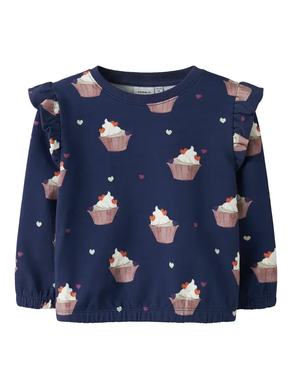 NAME IT NAME IT Sweater majica 'NMFNAYA'  noćno plava / kestenjasto smeđa / ciglasto crvena / prljavo bijela