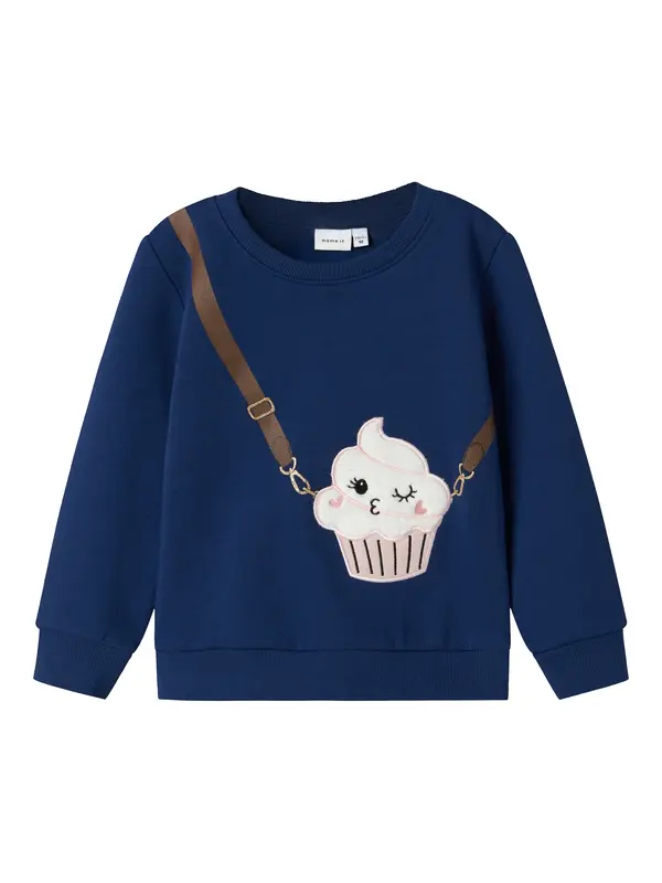 NAME IT NAME IT Sweater majica 'NMFNora'  noćno plava / smeđa / roza / bijela