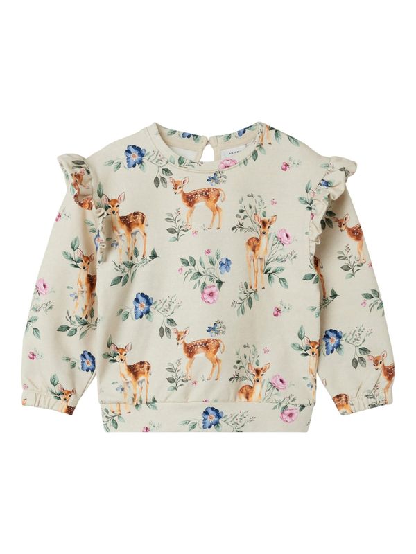 NAME IT NAME IT Sweater majica 'NMFojette'  bež / morsko plava / smeđa / zelena