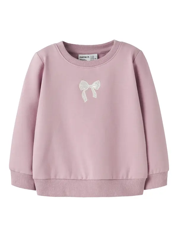 NAME IT NAME IT Sweater majica 'NMFSakkina'  sivkasto ljubičasta (mauve) / bijela